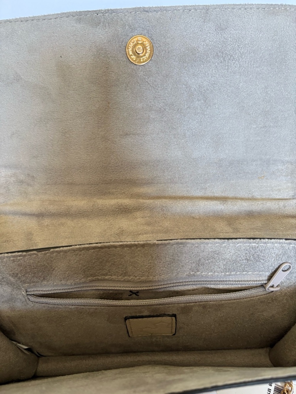 Sears Beige, grey, black, Chain Tassel Crossbody bag, 9 inches by 6 inches. NWT. - Picture 8 of 15